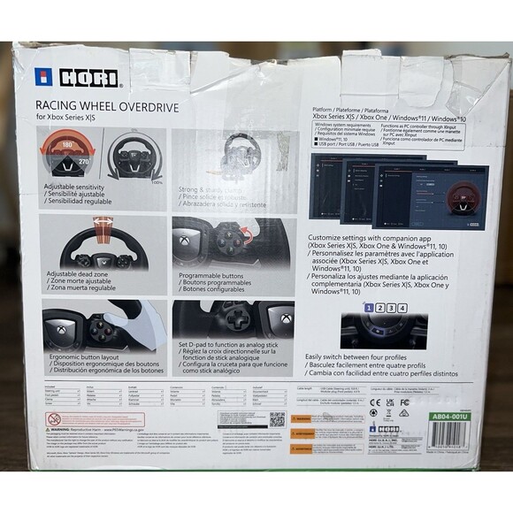 Hori Racing Wheel Overdrive Controller for Xbox Series X/S - Black (Damaged Box) - Picture 7 of 13